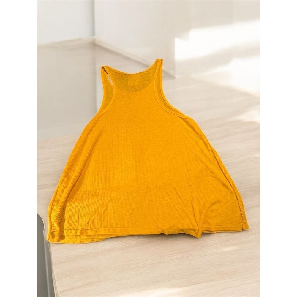 Free People Women's High Neck Sleeveless Tank Top Sexy & Stylish Yellow Large - Picture 6 of 6